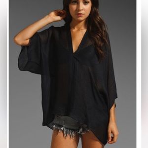 Love Quotes Shiva V Neck Top Cover Up in Black - One Size